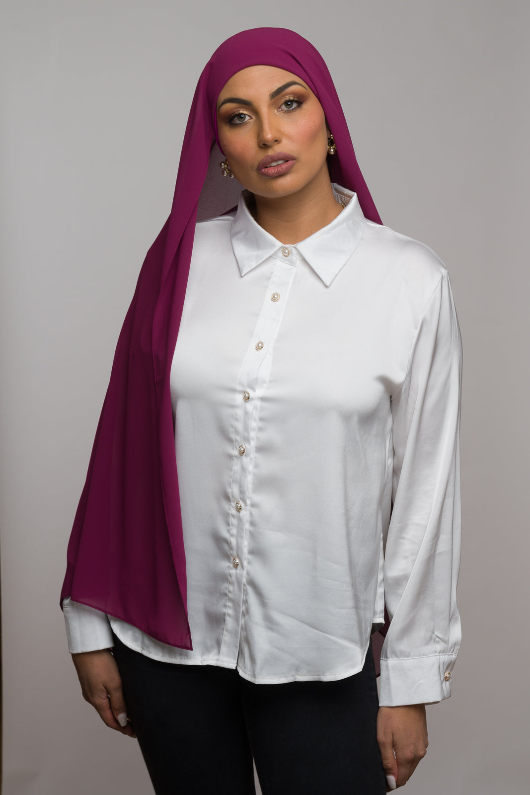 DARK RASPBERRY CHIFFON HIJAB