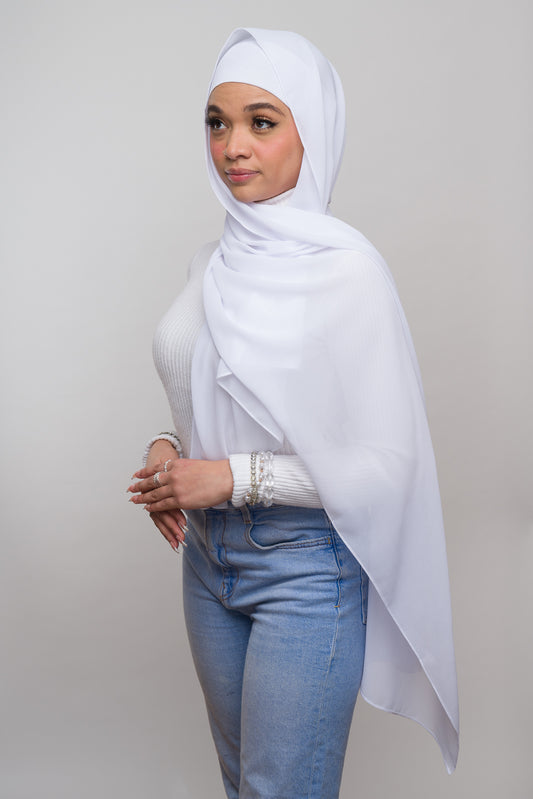 WHITE CHIFFON HIJAB