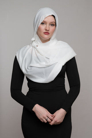 ENCHANTED SILVER MEDINA SILK HIJAB