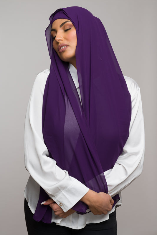 HONEY FLOWER CHIFFON HIJAB W/ MATCHING UNDERCAP