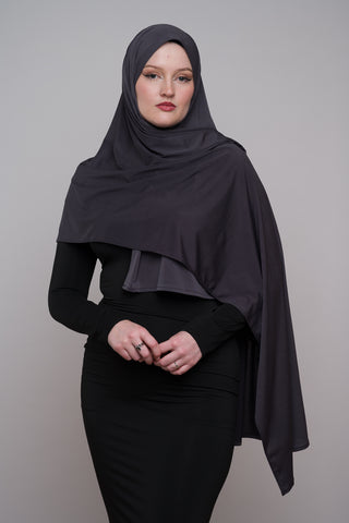 GRAPHITE GREY LYCRA JERSEY HIJAB