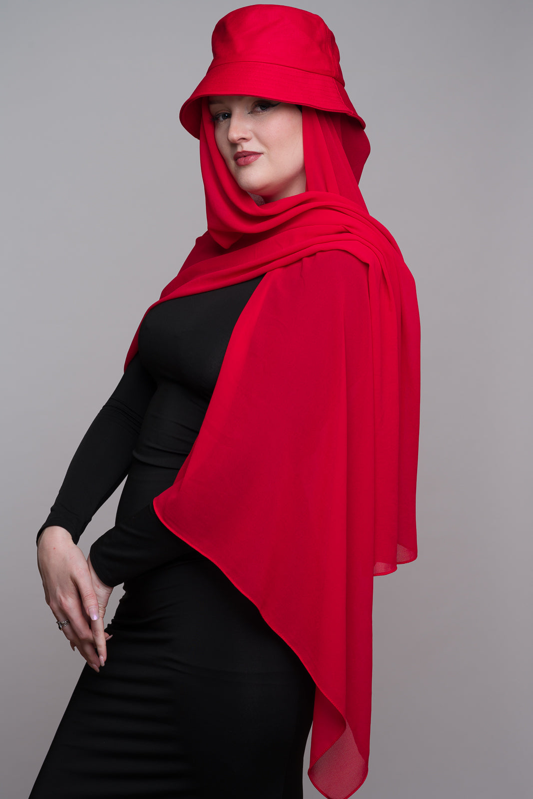 Red Hijab Hat