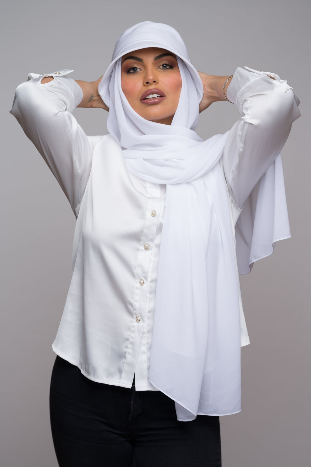 White Hijab Hat
