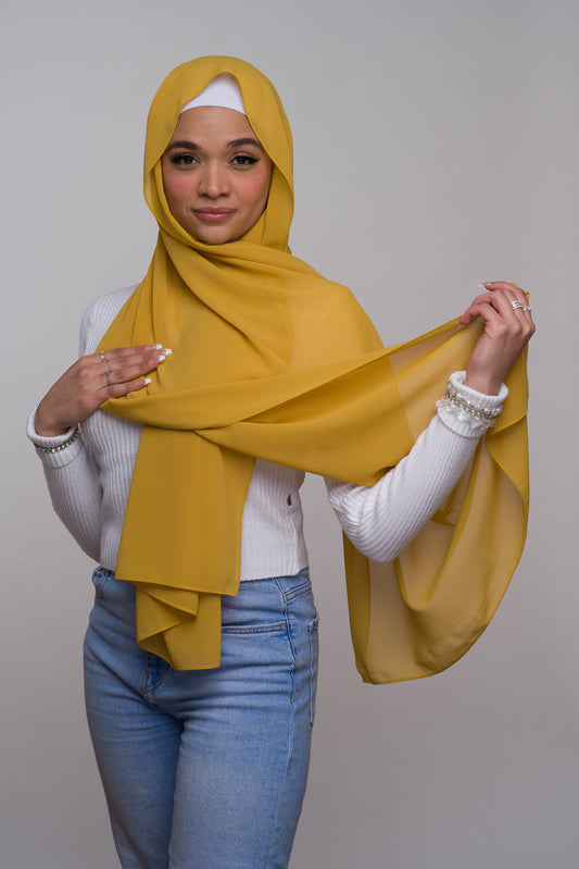 YELLOW CHIFFON HIJAB