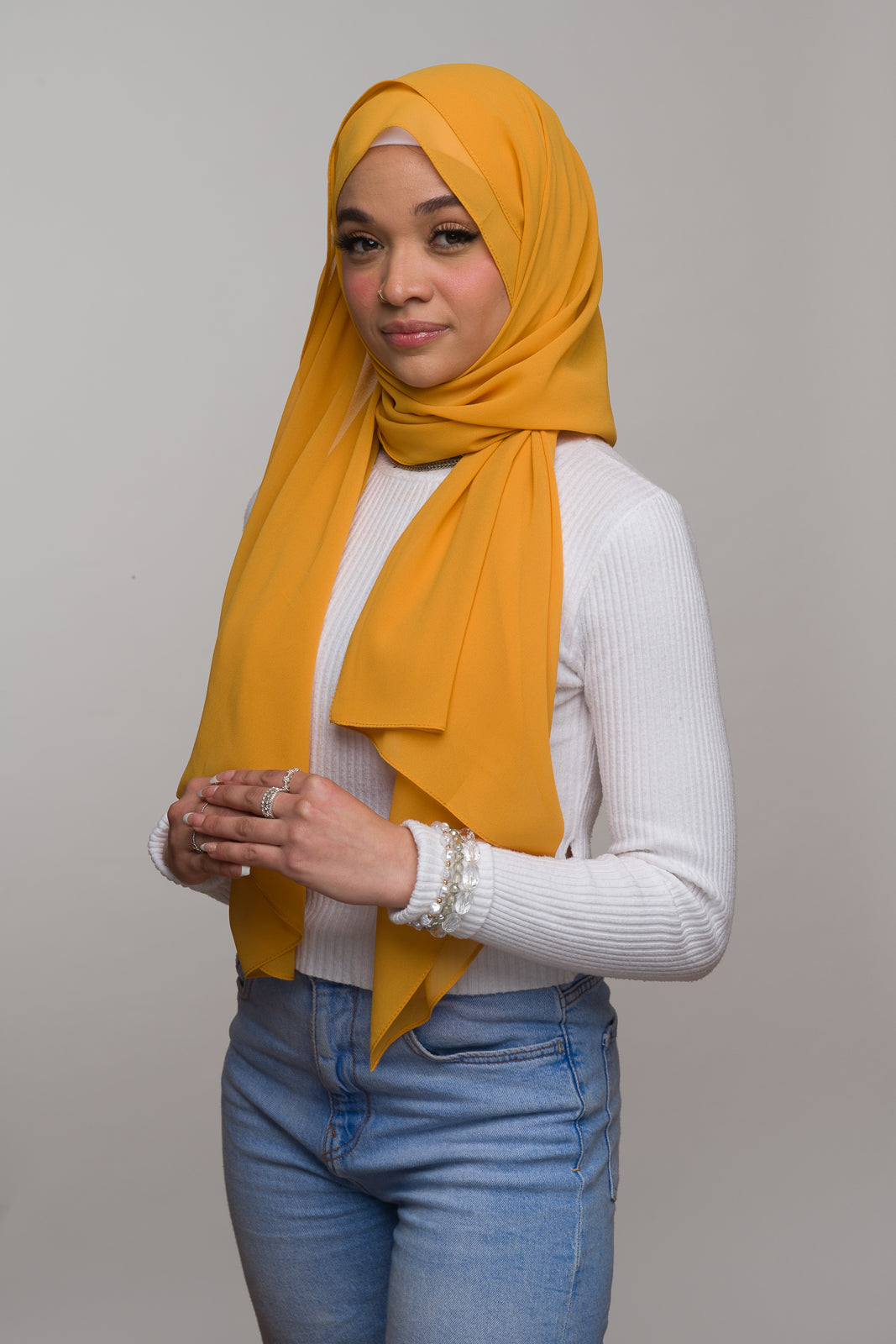 GOLDEN CHIFFON HIJAB