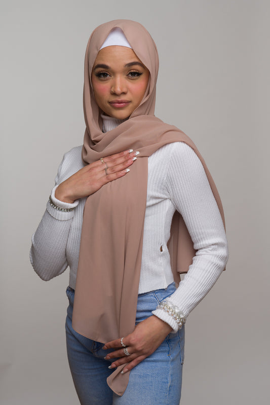 ROSY BROWN CHIFFON HIJAB