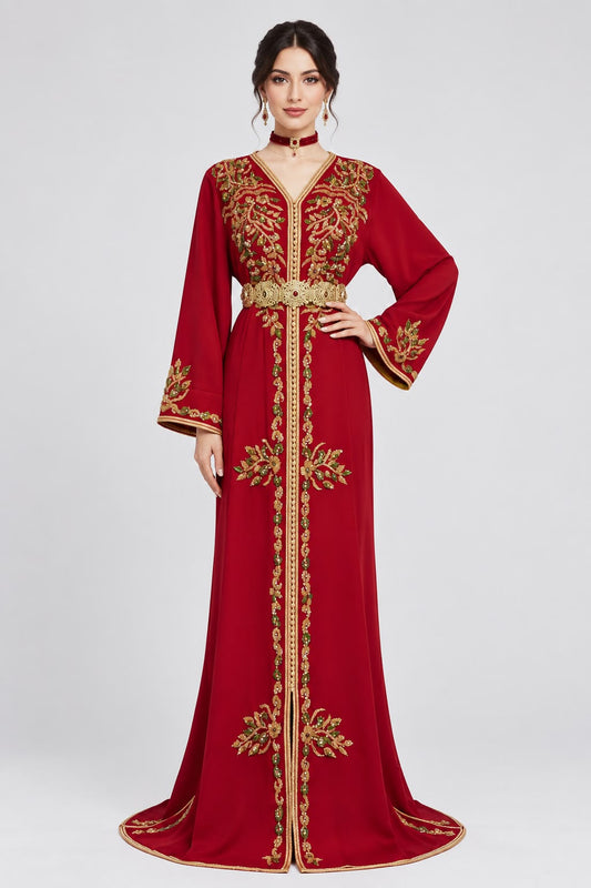 Crimson Royal Moroccan Kaftan