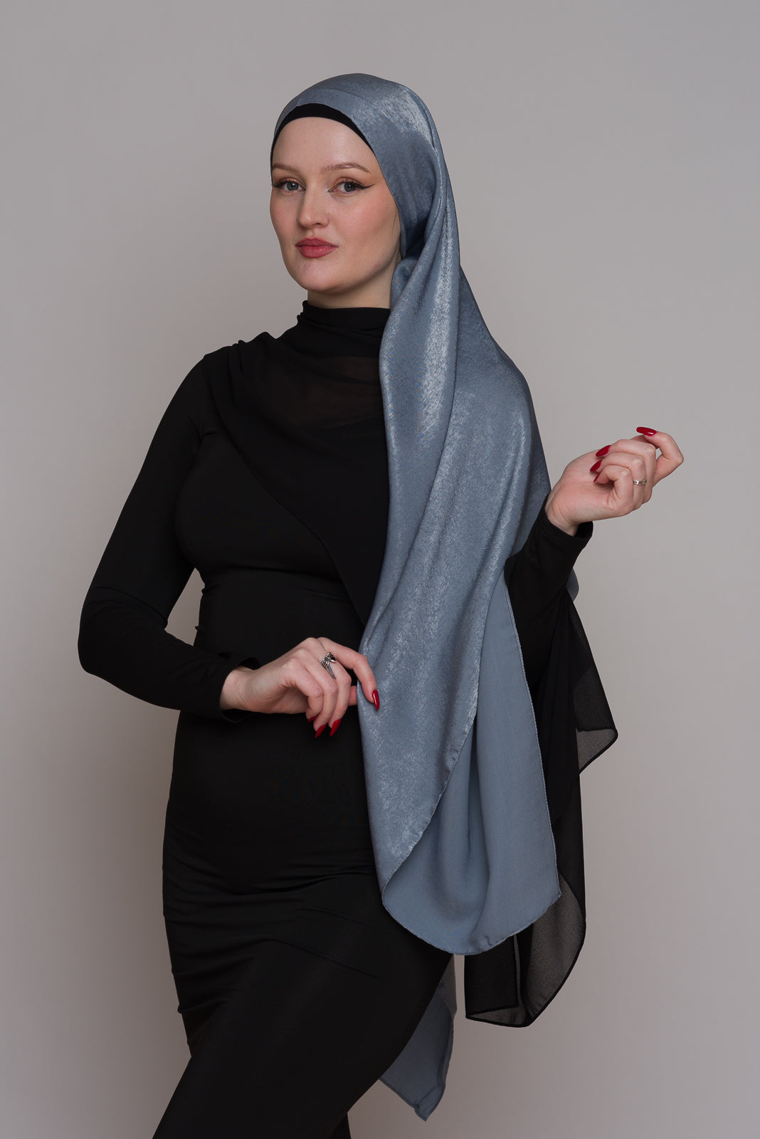 BLUE MIRAGE FRENCH SATIN HIJAB