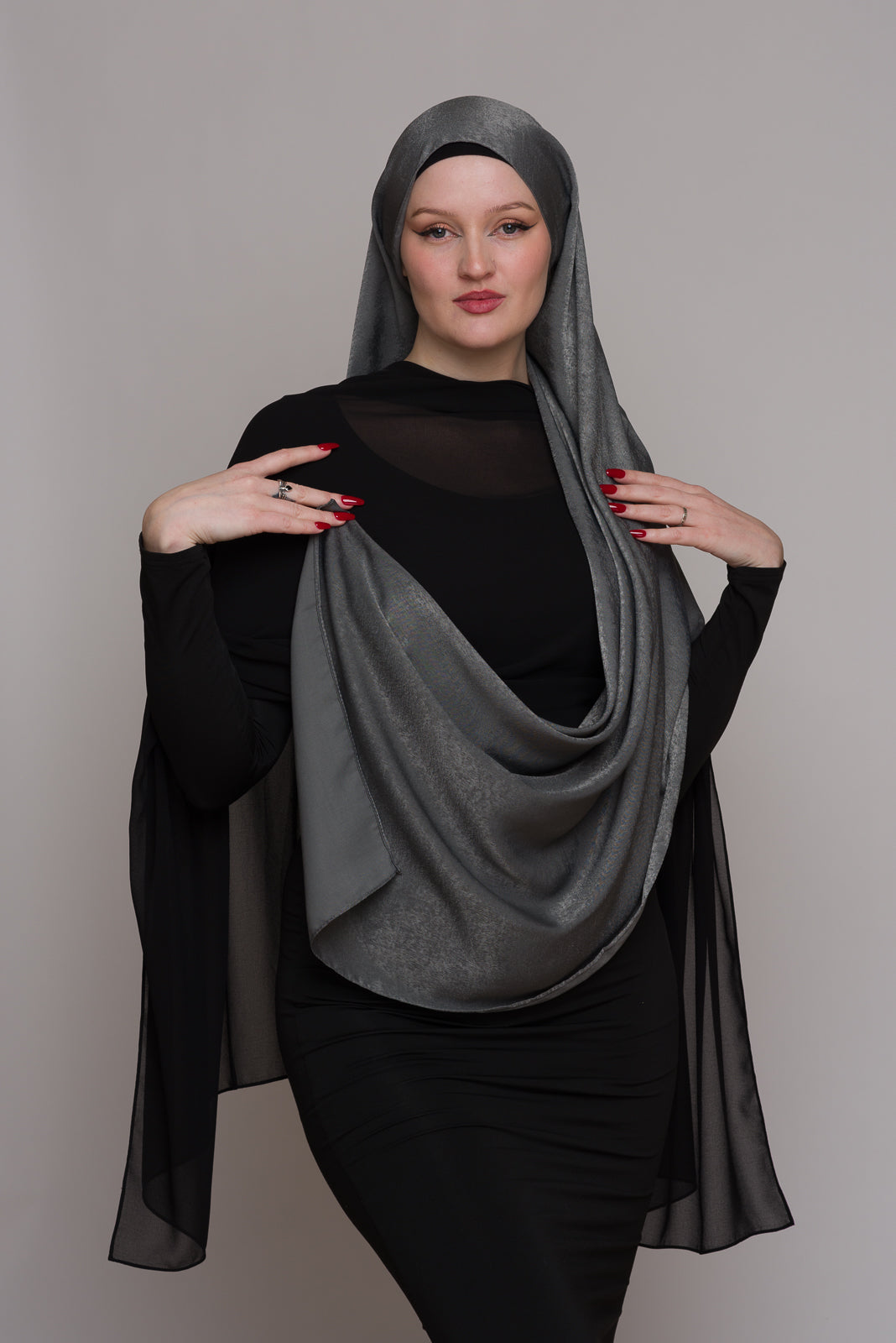 DARK SHADOW FRENCH SATIN HIJAB