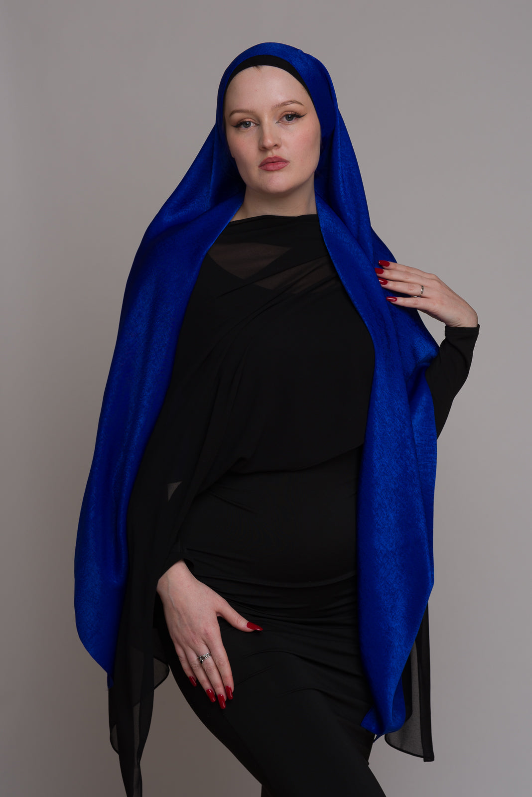 CATALINA BLUE FRENCH SATIN HIJAB