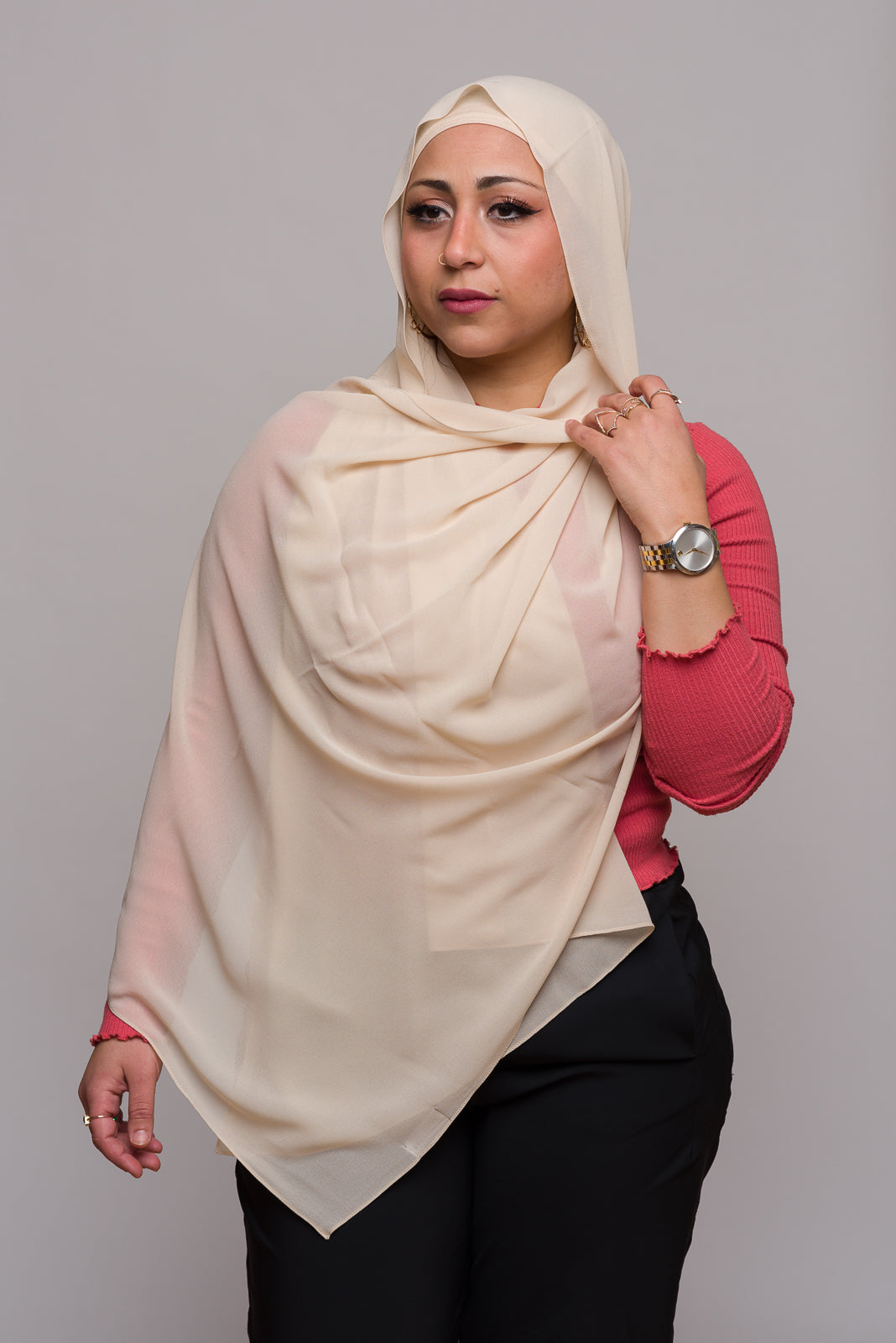 SOFT AMBER CHIFFON HIJAB W/ MATCHING UNDERCAP