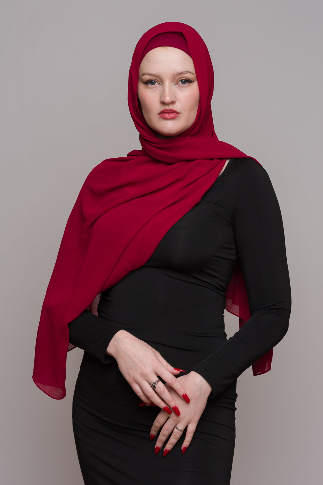 PAPRIKA CHIFFON HIJAB W/ MATCHING UNDERCAP