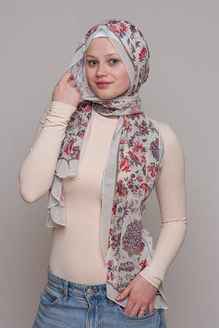 Centennial Rose Printed Chiffon Hijab