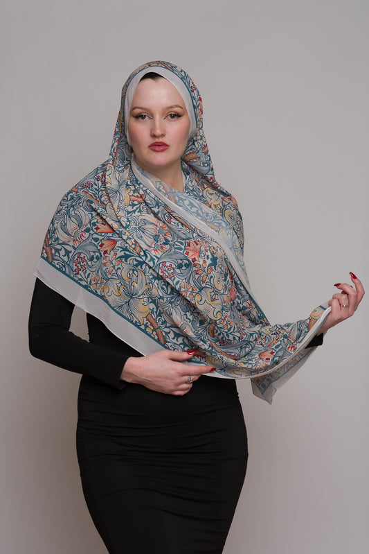 Autumn Night Printed Chiffon Hijab