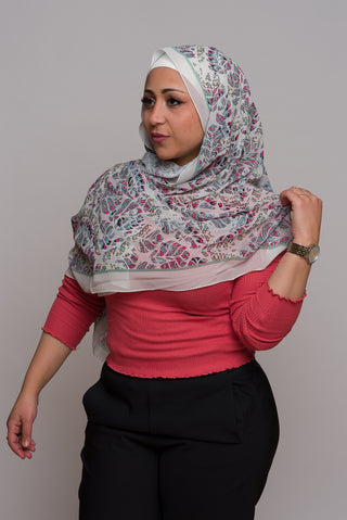 Esplanade Rose Printed Chiffon Hijab