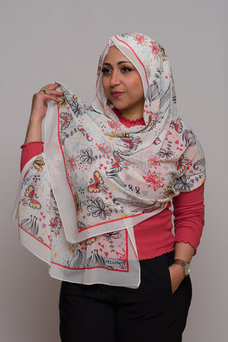 Deauville Mauve Printed Chiffon Hijab