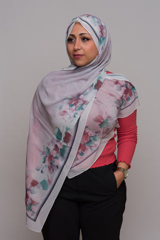 Mighty Mauve Printed Chiffon Hijab