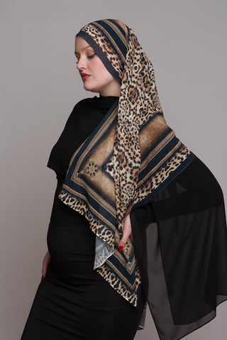 Egyptian Wool Printed Chiffon Hijab