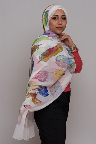 Baca Leaf Printed Chiffon Hijab