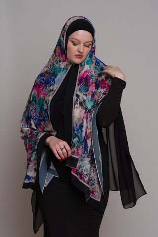 Space Cadet Printed Chiffon Hijab