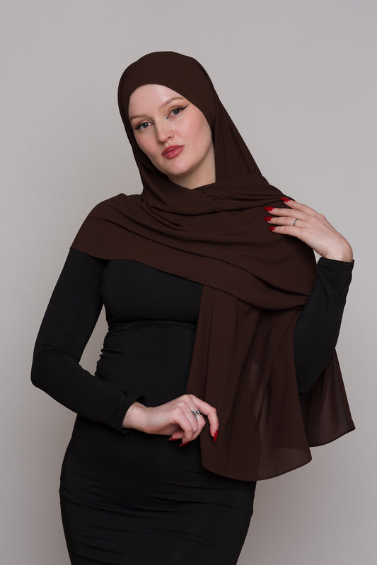 ITALIAN ROAST DIAMOND CHIFFON HIJAB W/ MATCHING UNDERCAP