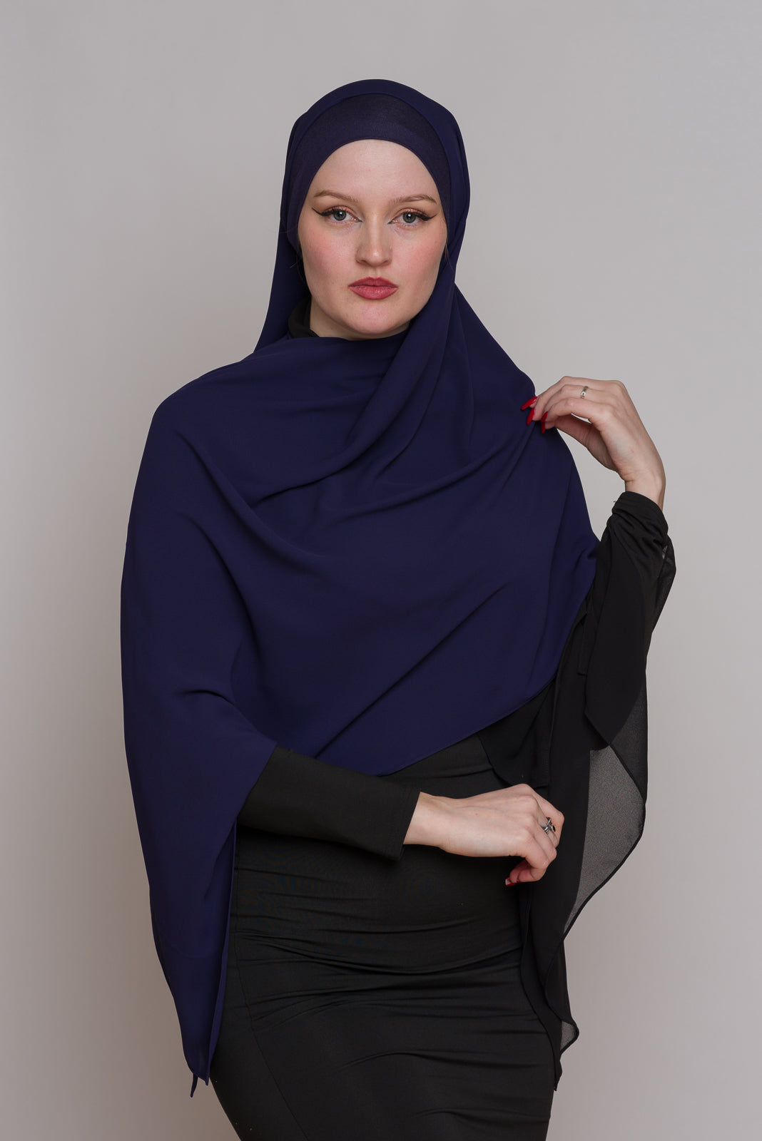 PURPLE PLUM DIAMOND CHIFFON HIJAB W/ MATCHING UNDERCAP