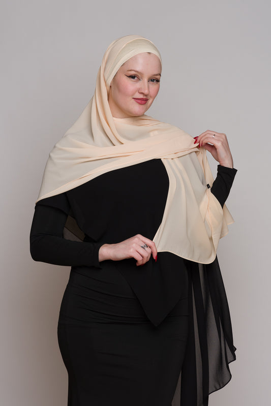 PEACH SANDSTORM DIAMOND CHIFFON HIJAB W/ MATCHING UNDERCAP