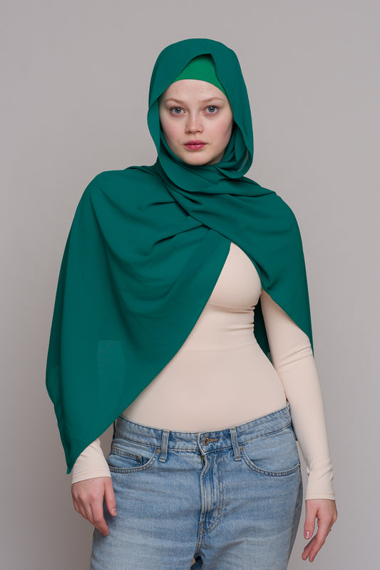 DARK TEAL CHIFFON HIJAB W/ MATCHING UNDERCAP