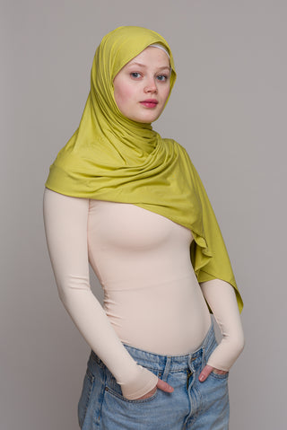 LEMON LIME BAMBOO JERSEY HIJAB