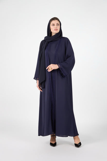 Celestial Veil Midnight Veil Open Abaya