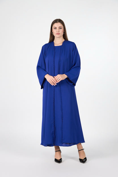 Celestial Veil Sapphire Flow Open Abaya