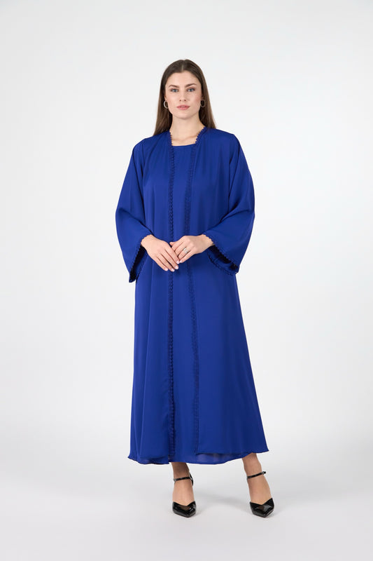 Menatique | Celestial Veil | Sapphire Flow | Luxury Open Abaya