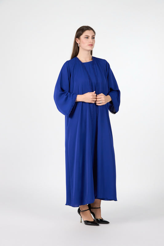 Menatique | Celestial Veil | Sapphire Flow | Luxury Open Abaya