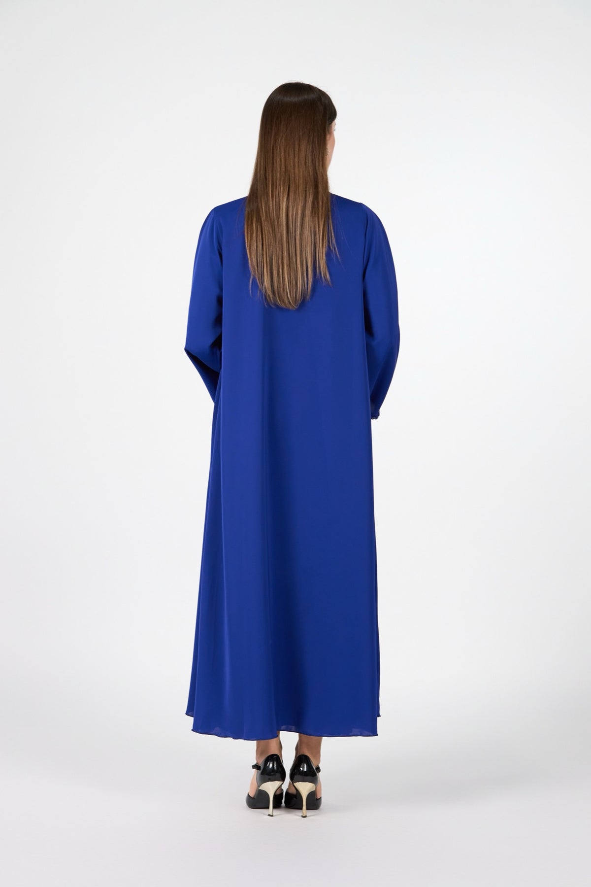 Celestial Veil Sapphire Flow Open Abaya