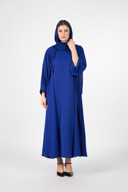 Celestial Veil Sapphire Flow Open Abaya