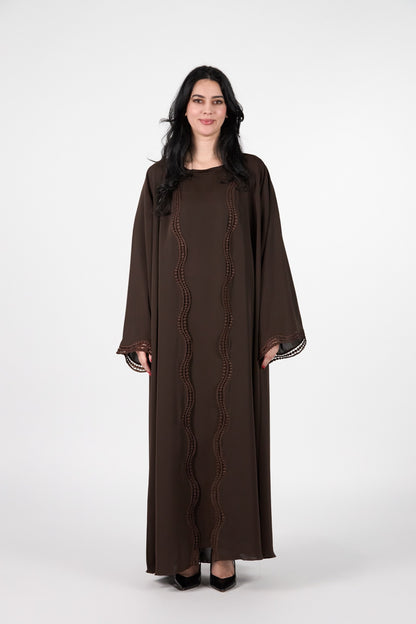 Celestial Veil Bronze Mirage Open Abaya