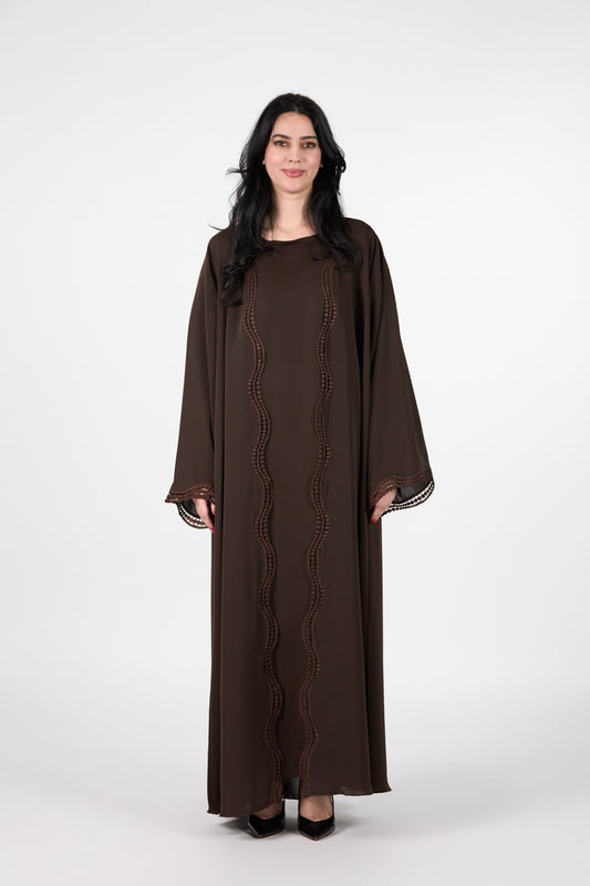 Menatique | Celestial Veil | Bronze Mirage | Luxury Open Abaya