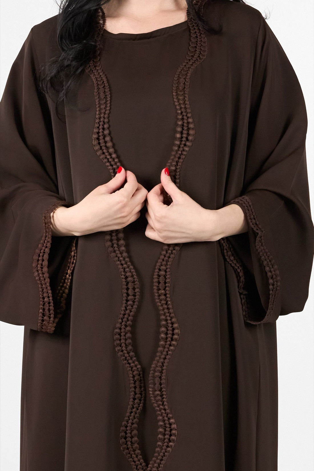 Celestial Veil Bronze Mirage Open Abaya