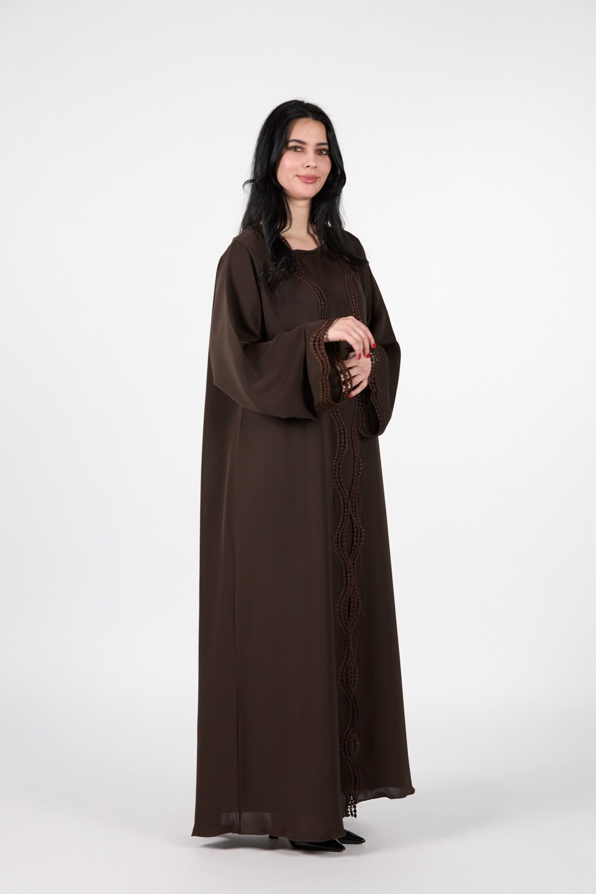 Celestial Veil Bronze Mirage Open Abaya