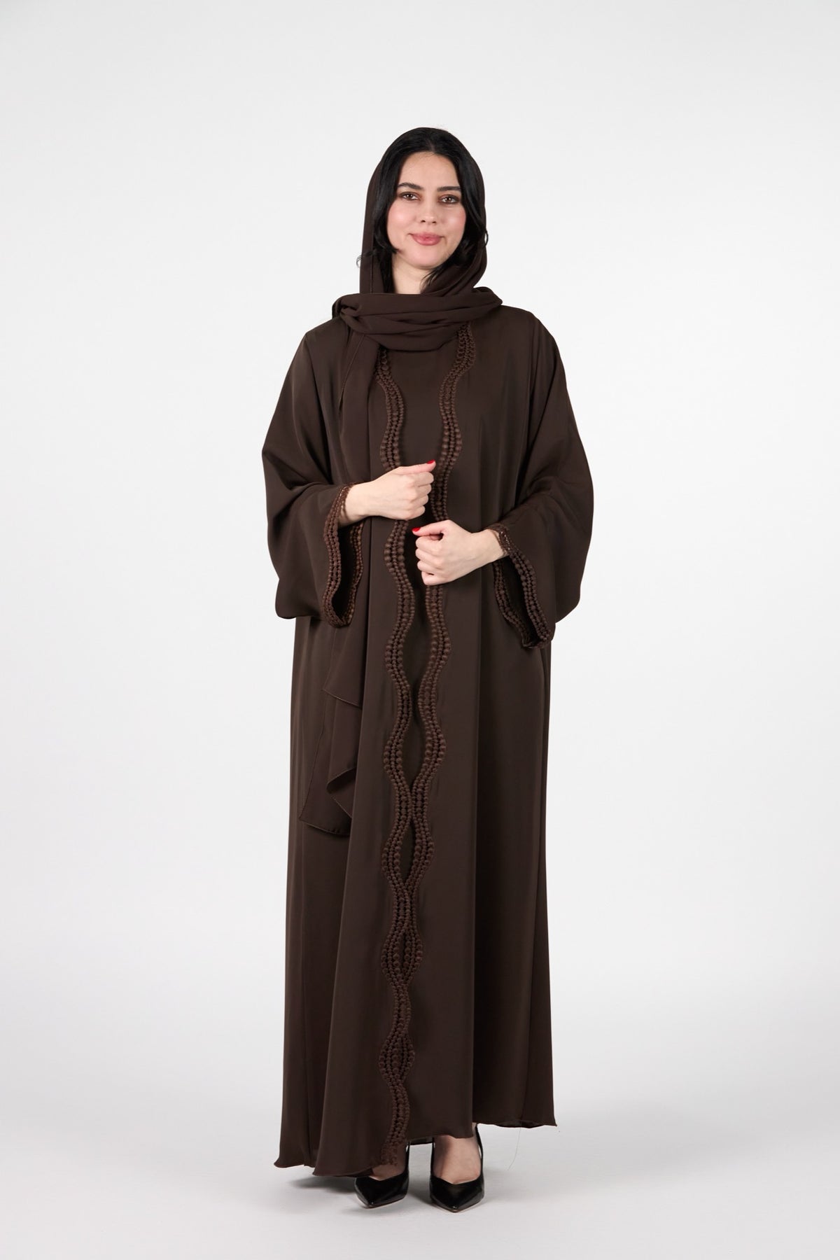 Celestial Veil Bronze Mirage Open Abaya