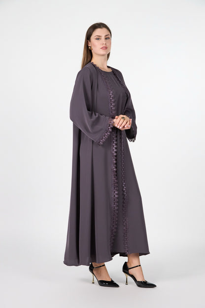 Celestial Veil Mocha Eclipse Open Abaya