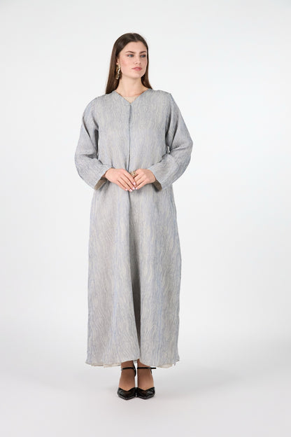 Pearl Essence Frost Veil Textured 3-Piece Abaya