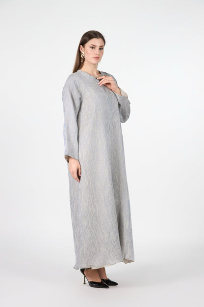 Pearl Essence Frost Veil Textured 3-Piece Abaya