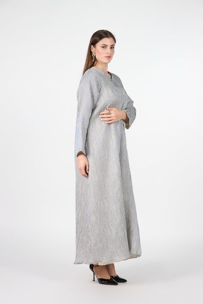 Pearl Essence Frost Veil Textured 3-Piece Abaya