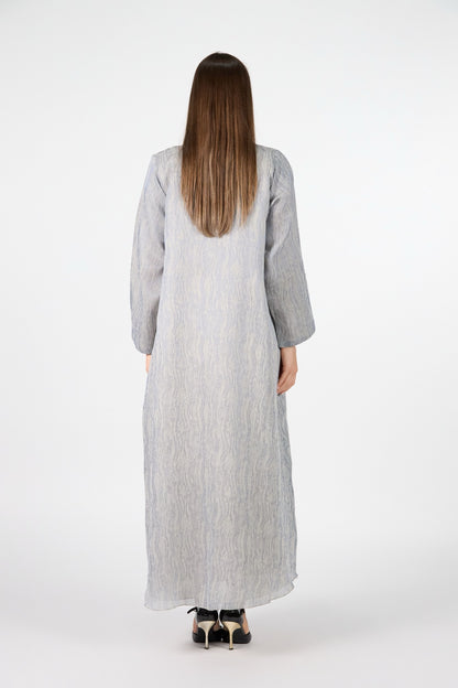 Pearl Essence Frost Veil Textured 3-Piece Abaya