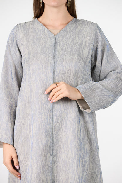 Pearl Essence Frost Veil Textured 3-Piece Abaya