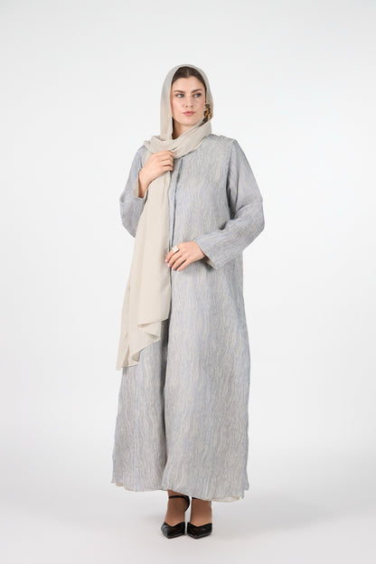 Pearl Essence Frost Veil Textured 3-Piece Abaya