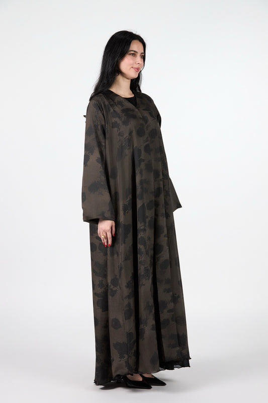 Menatique | Noir Bloom Collection | Umber Eclipse Abaya/3 pieces