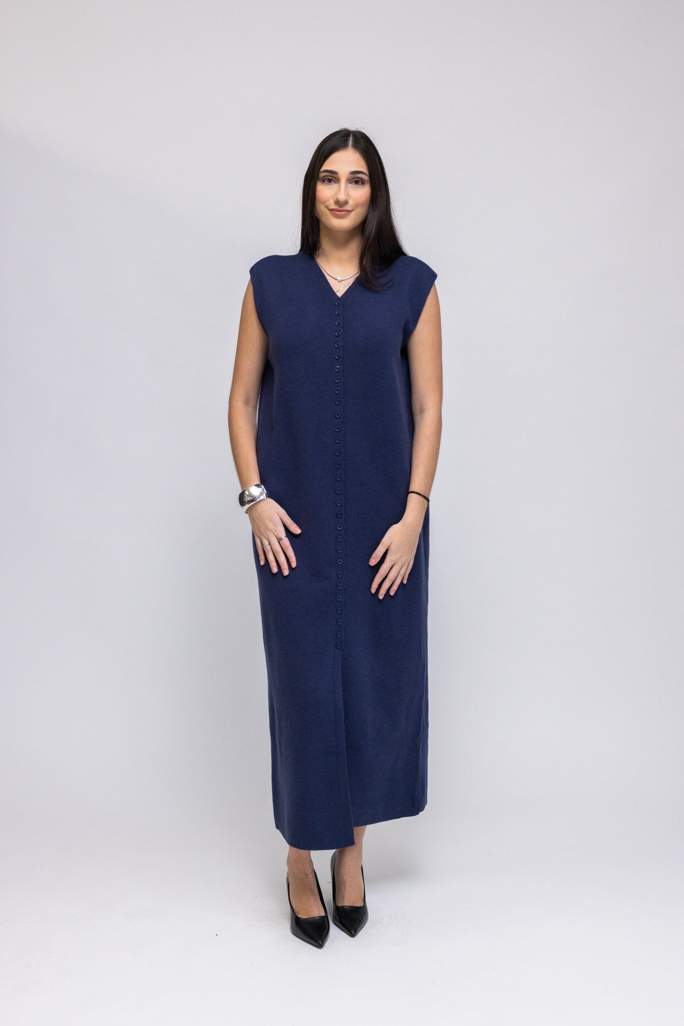 Button-Front Knit Maxi Dress with Matching Cardigan L/XL / Maroon Button-Front Knit Maxi Dress with Matching Cardigan L/XL / Maroon