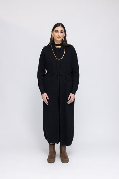 Knit Sleeveless Midi Dress &amp; Longline Cardigan 2-Piece Set